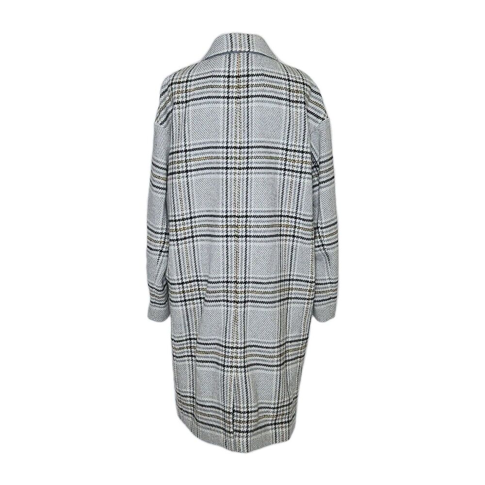 Madewell Bryant Coat Pearl Ivory Wool Blend Houndstooth Plaid Light Academia M - Picture 5 of 14